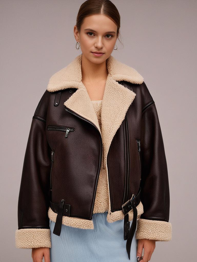 Suede Fur Integrated Jacket