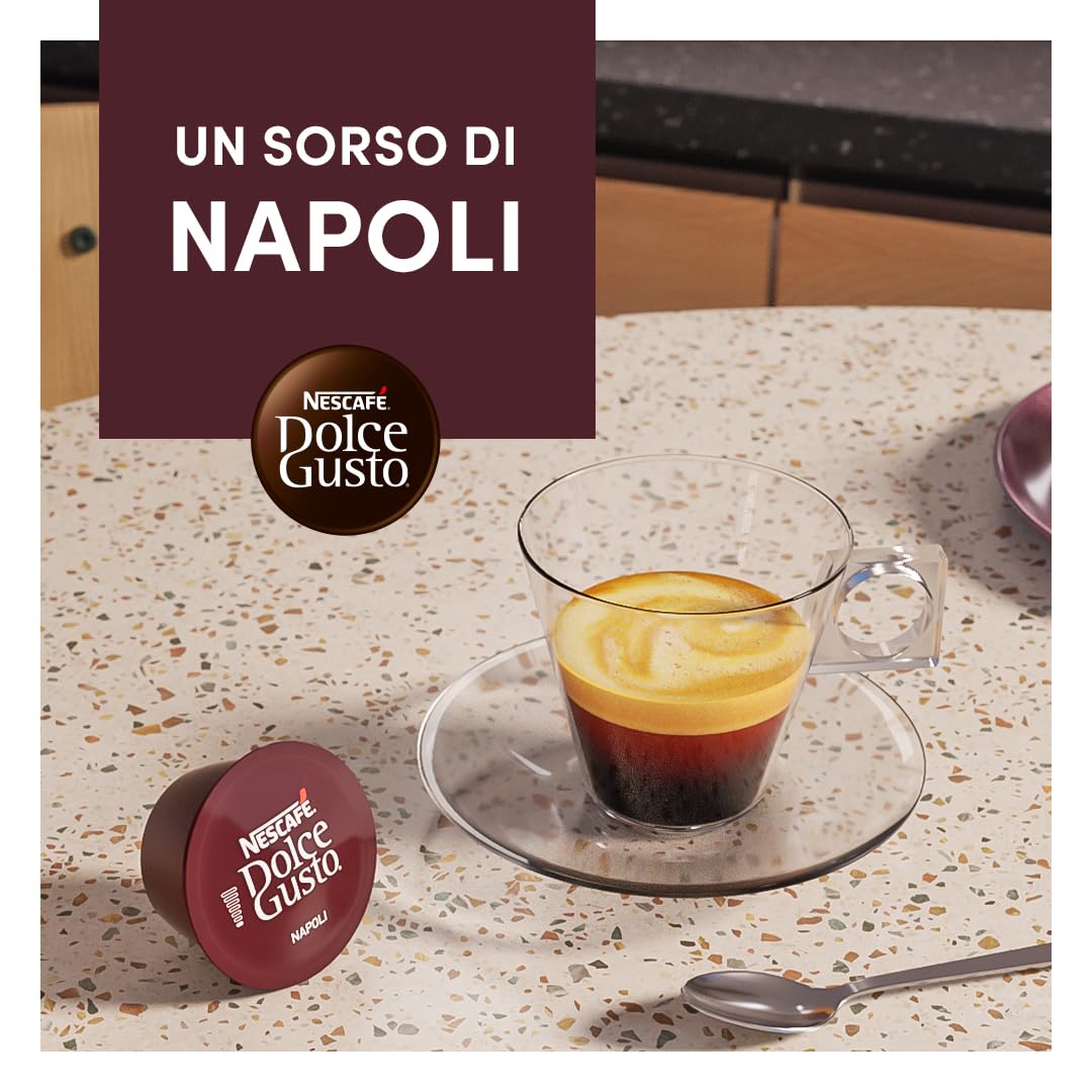 NESCAFÉ DOLCE GUSTO Espresso Napoli Caffè, 6 Confezioni da 16 Capsule (96 Capsule Compatibili Nescafé Dolce Gusto)